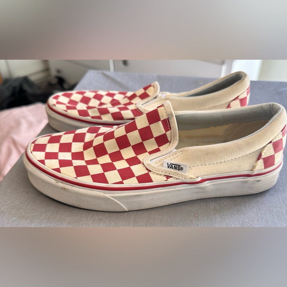 Red checkered vans